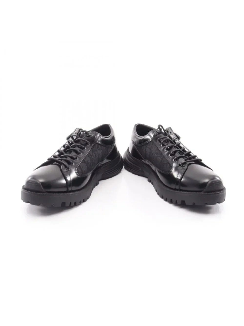Dior Sneakers Combat Oblique Jacquard Derby Shoes Leather Canvas